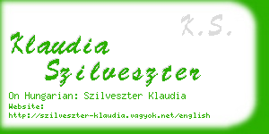 klaudia szilveszter business card